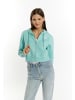 myMo Damen Zip Hoodie Cropped in Aqua