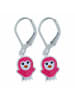 schmuck23 Ohrringe 925 Silber Eule in Pink