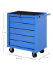 HOMCOM Werkzeugwagen in Blau 675L x 33B x 77H cm