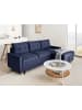 Beliani Ecksofa FLAKK in Blau/Braun - (W) 232 x (H) 90 x (L) 147 cm linksseitig