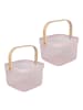 relaxdays 2 x Drahtkorb in Rosa/ Natur - (B)26 x (H)17,5 x (T)24 cm