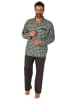 NORMANN Pyjama zum durchknöpfen Karo - 68070 in dunkelgrau