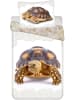 JERRY FABRICS Bettwäsche Kind Schildkröte 140x200+70x90 cm Baumwolle mit Reißverschluss