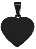 Adeliás Damen Anhänger – Herz Gravuranhänger aus Edelstahl in schwarz