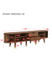 ABRIHOME TV Schrank in Walnuss 175 cm mit Rattan Schiebetür Landhausstil Schubladen