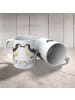 Mr. & Mrs. Panda Tasse 10. Hochzeitstag Rosenhochzeit mit Spruch in Weiß
