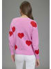 Laura Scott Jacquardpullover in rosa-rot gemustert