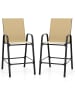 COSTWAY Barhocker Garten 2er Set in Khaki