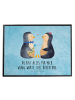 Mr. & Mrs. Panda schulunterlage Pinguin Pärchen mit Spruch in Eisblau