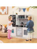 COSTWAY Kinderküche mit 10 Spielzubehör in Weiß