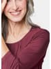 GOLDNER Kurzgröße:  Chiffon-Shirt mit 3/4-Arm, Rundhals in bordeaux