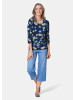 GOLDNER Kurzgröße:  Druckshirt mit Allover-Muster in marine / gemustert