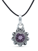 mantraroma 925er Silber - Kettenanhänger (L) 13 x (B) 23 mm mit Amethyst facettiert