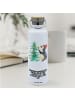 Mr. & Mrs. Panda Trinkflasche Pinguin Weihnachtsbaum mit Spruch in Weiß