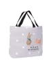 Mr. & Mrs. Panda Shopper Hasen Muschel mit Spruch in Grau Pastell