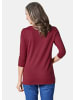 GOLDNER Kurzgröße:  Kombifreundliches Shirt mit ¾ Arm in dunkelrot