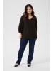 KAFFE curve Langarm-Bluse KCtara in Black Deep CC.