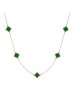 Lulu & Jane Halskette Kleeblatt aus Messing mit Zirkonia in gelbgold