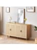 ABRIHOME 158 cm Sideboard mit Rattan Deko in Natur