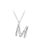 Alexander York Kette mit Buchstabenanhänger M aus 925 Sterling Silber, 2-tlg.