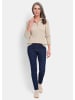 GOLDNER Troyer-Pullover mit Reißverschluss in beige
