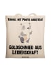 Mr. & Mrs. Panda Tragetasche Goldschmied Leidenschaft mit Spruch in Creme