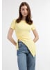 myMo Damen Jersey-Shirt Aus Rippstrick in Hellgelb