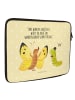 Mr. & Mrs. Panda Laptop Sleeve Raupe Schmetterling mit Spruch in Gelb Pastell