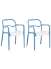 Beliani 2er-Set Esszimmerstuhl THASOS in Blau/Beige