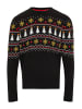 Threadbare Pullover THB Mens Christmas Jumper Knitwear ELP in Black
