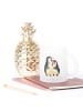 Mr. & Mrs. Panda Teetasse aus Glas Pinguin umarmen ohne Spruch in Transparent