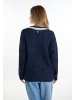 DreiMaster Damen Strickpullover in Marine Wollweiss
