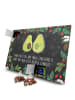 Mr. & Mrs. Panda Adventskalender Avocado Pärchen mit Spruch in Kreidetafel