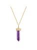Glanzstücke München Halskette aus Sterling Silber mit Amethyst und Zirkonia in gelbgold