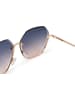 styleBREAKER Ovale Sonnenbrille in Gold / Grau Verlauf