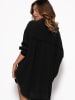 SASSYCLASSY Oversize Musselin Bluse in Schwarz