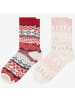 Occulto 2er Pack Dicke Merino Wollsocken Lumi in Rosa-Rot