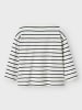 name it Gestreiftes Langarmshirt Rundhals Pullover Tiefe Schultern in Weiß
