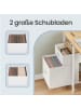 VASAGLE Computertisch Barnet in Eichenfarben-Weiß - (B)127 x (H)76 x (T)50 cm