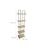 relaxdays Standregal in Weiß/ Natur - (B)38 x (H)143 x (T)24 cm