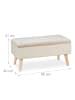 relaxdays Sitzbank in Creme - (B)80 x (H)41 x (T)40 cm