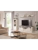 Furn.Design Wohnwand weiß Pinie, anthrazit Landhaus, Wohnkombination 3-teilig 233 cm