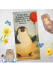 Mr. & Mrs. Panda Saunahandtuch Pinguin Luftballon Design mit Spruch in Eisblau