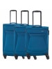travelite Chios - 4-Rollen-Trolley Set 3tlg. (schwarz) in petrol
