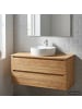 home24 home24 Doppel-Waschtischunterschrank aus massiver Eiche & furnierter Spanplatte in Eiche, 120 x 54 x 46 cm in Eiche