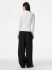 Pieces Langarm-Poloshirt in Bright White