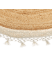Beliani Geflochtener Teppich MARTS in Beige/Weiß - (W) 140 x (L) 140 cm