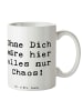 Mr. & Mrs. Panda Keramtiktasse Spruch Reinigungskraft Held mit S... in Weiß