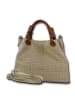 Florence Leder Handtasche, Umhängetasche Florence Tasche taupe, beige ca. 31cm