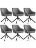 SONGMICS 6er-Set: Esszimmerstuhl Tyra in Grau-Schwarz - (B)60 x (H)81.5 x (T)58 cm